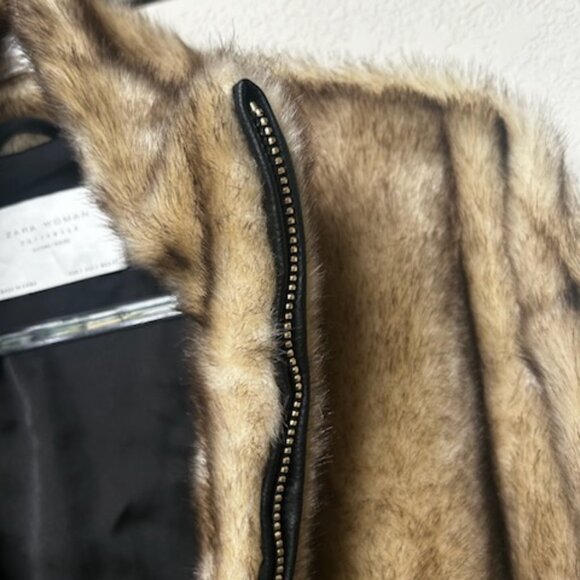 NWOT Zara Luxurious Fall Winter Faux Fur Blond Mink Jacket Coat - Picture 11 of 16
